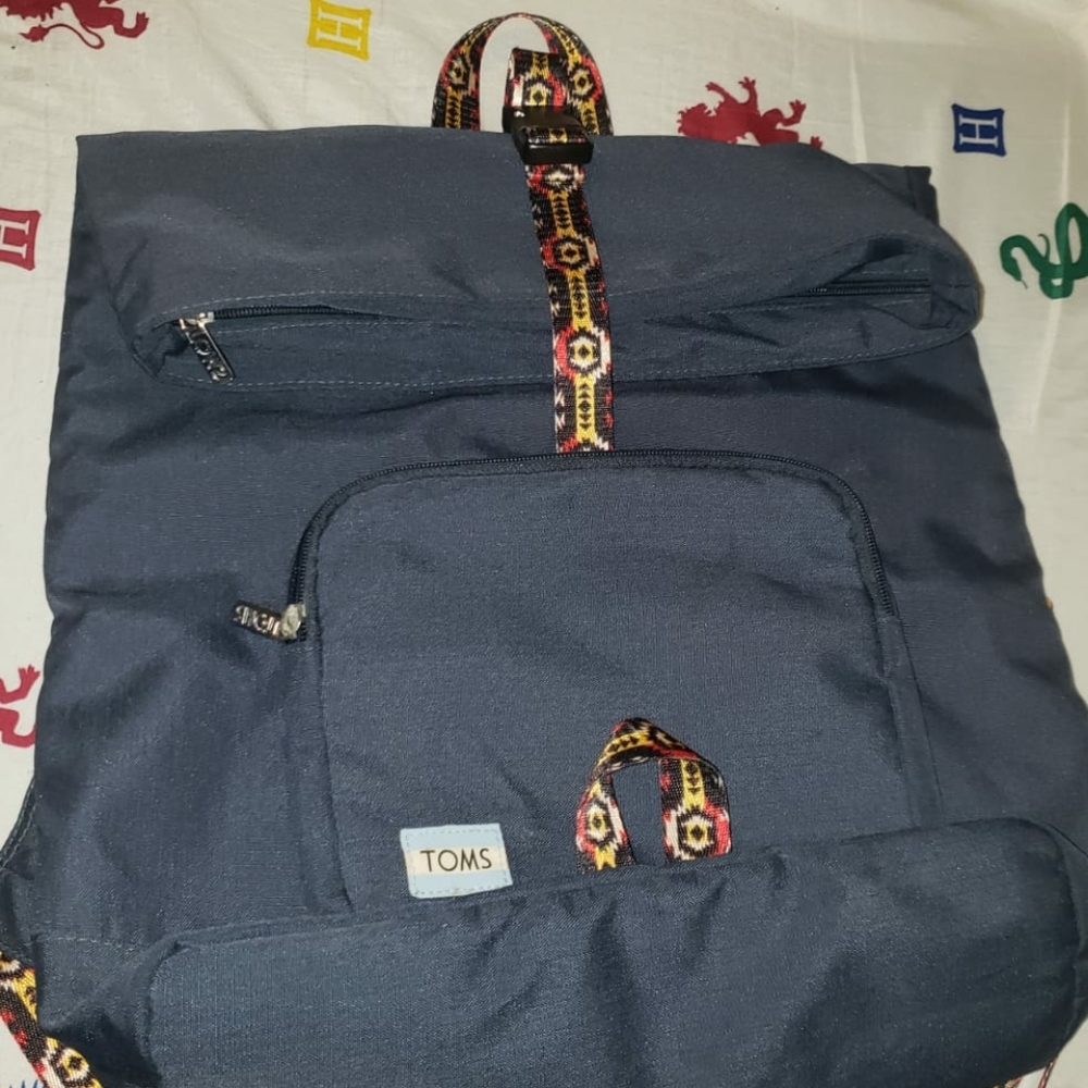 TOMS navy backpack